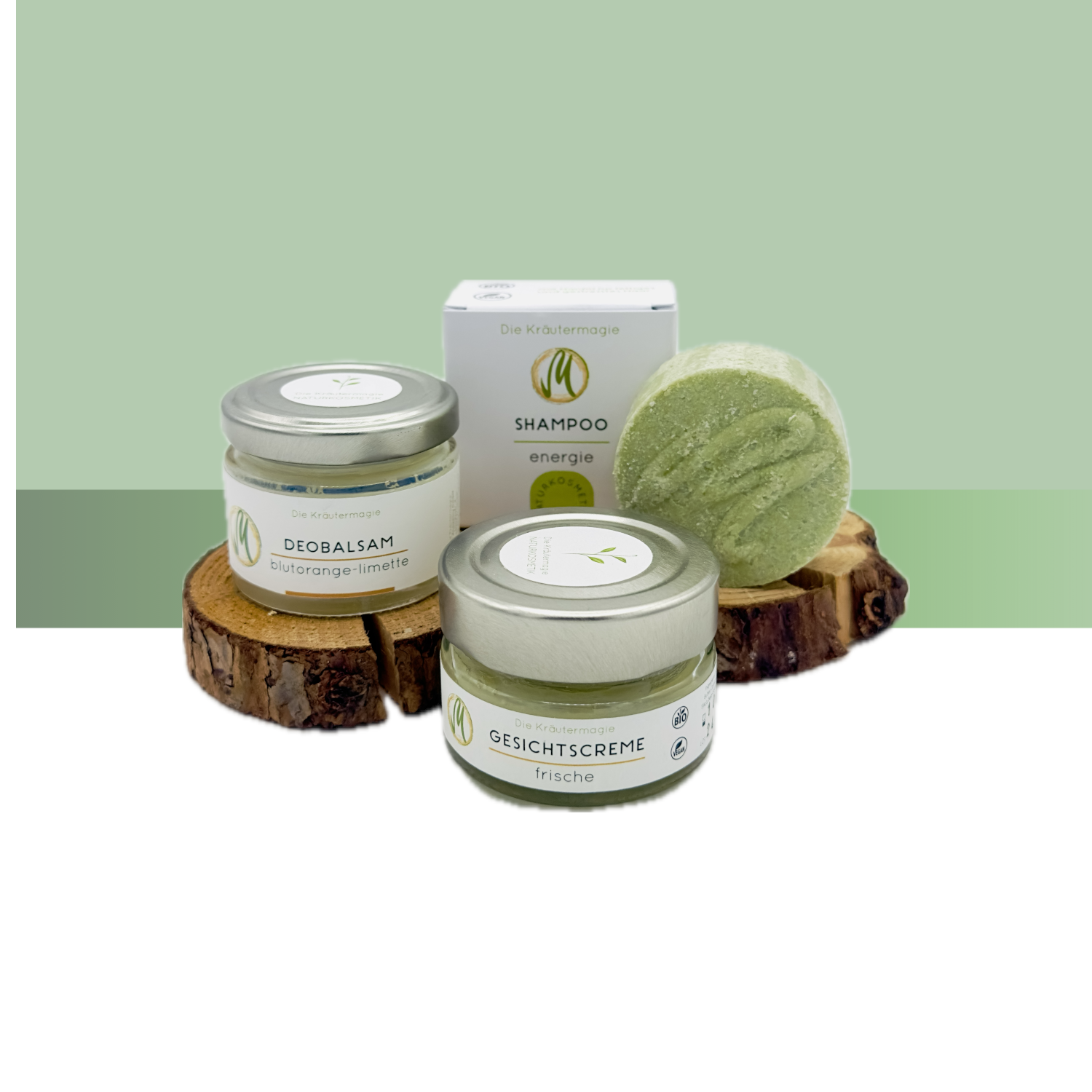 Sparset Family - Festes Shampoo Energie, Deobalsam, Gesichtscreme